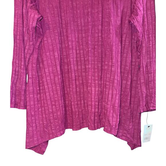 NWT Ny Collection Women's Ripped Top 3X Asymmetrical Lace Purple Fairy Work - Picture 3 of 6